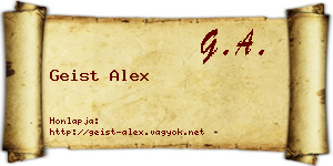 Geist Alex névjegykártya
